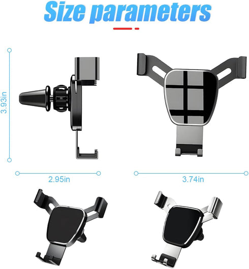 Car Air Vent Phone Mount Upgrade Military Gravity Holder with Clip, Auto-Lock Cell Mobile Phone Hands Free Cradle