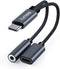 Xumee USB Type C to 3.5mm Headphone and Charger Adapter, 2-in-1 USB C to Aux Audio Jack for iPhone 15 Pro Max, Galaxy