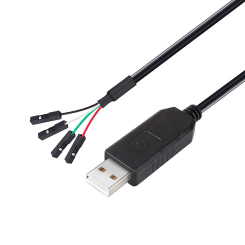 DTech USB to TTL Serial Adapter 3.3V Debug Cable TX RX Signal 4 Pin Female Socket (3ft, Black)