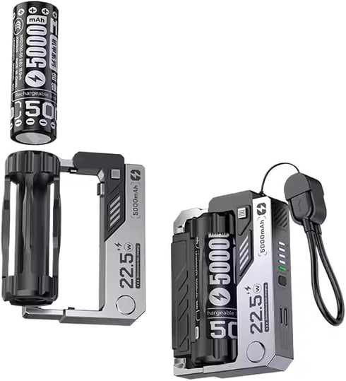 Hicoolmam Battery Charger 21700 Battery Charger Power Bank Function 3A Fast Charger for