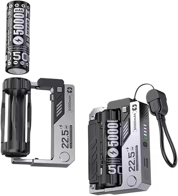 Hicoolmam Battery Charger 21700 Battery Charger Power Bank Function 3A Fast Charger for