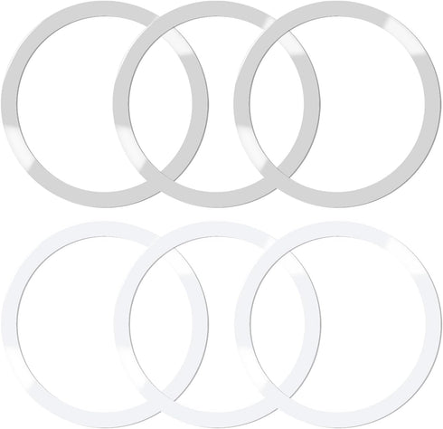 6 Pcs Universal Metal Rings Sticker for Magsafe Magnetic Charger iPhone 15 14 13 12 Pro Mini Max Galaxy, Ultra-Thin