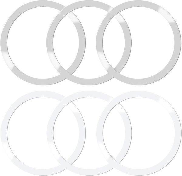 6 Pcs Universal Metal Rings Sticker for Magsafe Magnetic Charger iPhone 15 14 13 12 Pro Mini Max Galaxy, Ultra-Thin