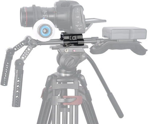 NICEYRIG Quick Release 15mm Rod Base Plate for Manfrotto 500/501/577/701, 2-in-1 Tripod Baseplate