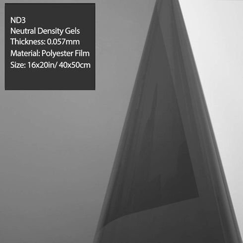 Lighting Neutral Density Gels Filter Sheet Kit - 16x20 inches, ND3, ND6, ND9 for Photo Studio Video Flashlight Led