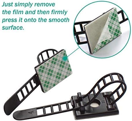 50 Pieces Cable Management Desk Wire Organizer, Zip Ties, Adhesive Cord Clips for Desk Wire Management
