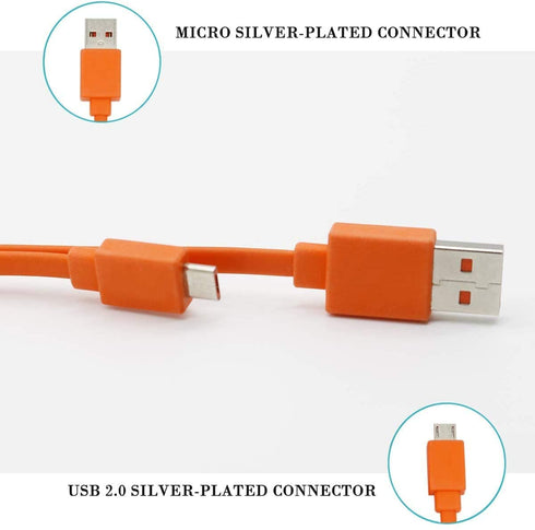 Puiixur USB Fast Power Charger Cable for JBL Wireless Bluetooth Speaker Earphone Headphone Micro-USB, 3.3FT & Orange