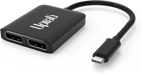 uptab USB C to DisplayPort Dual Monitor Adapter Hub - Dual 4K 60Hz Multi Monitors Splitter for Windows PC and macOS