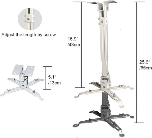 Coret 33 lbs Projector Drop Ceiling Mount, Universal Hanger Wall Mount Shelf Holder, Adjustable Height Pole Mount