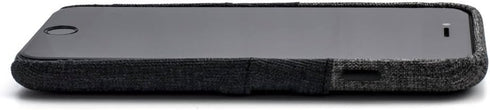 Dockem Wallet Card Case for iPhone SE 3 (2022), SE 2 (2020) & iPhone 8/7, Canvas Style Synthetic Leather, Luxe Black &