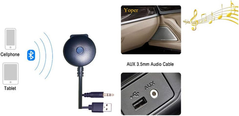 Bluetooth Kit Compatible with BMW and Mini Cooper - Android iPhone iPod Integration Music Interface Adaptor for Cars