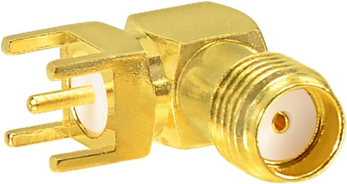 Superbat Right Angle SMA Female PCB Edge Mount Connector Solder RF Coaxial Adapter - 10pcs