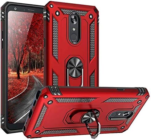 TJS Phone Case for LG Stylo 5/5 Plus/5V/5X, Heavy Duty Defender with Metal Ring Magnetic Support Kickstand