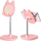 Cute Cat Phone Stand, Cat Head Cell Phone Holder for Desk, Angle & Height Adjustable Compatible with All Smartphones,