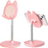 Cute Cat Phone Stand, Cat Head Cell Phone Holder for Desk, Angle & Height Adjustable Compatible with All Smartphones,