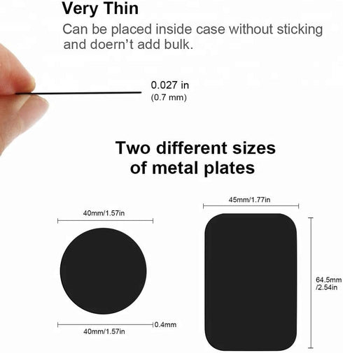 SALEX Set 8 3M 8 Pack Replacement Metal Plates for Magnetic Car Phone Holders, Wall & Air Vent Mounts, Cases, Magnets.