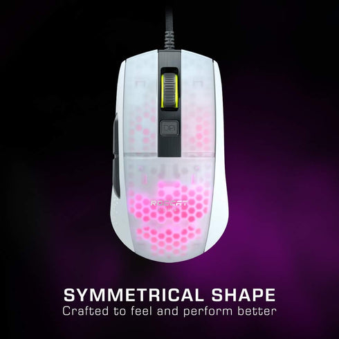 ROCCAT Burst Pro PC Gaming Mouse, Optical Switches, Lightweight Ergonomic Wired Mouse, RGB Lighting, 16K DPI, White