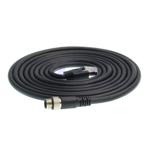 DRRI M12 4pin D-Code Male to RJ45 Ethernet Connector CAT6 Shielded Cable for Profinet & Ethernet/IP Networks
