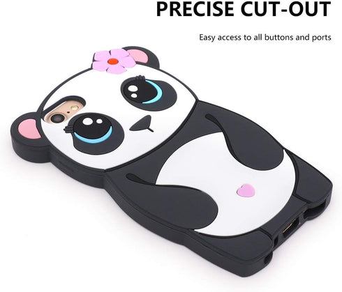 Cute iPhone SE 2020/SE 2022 Case, Panda iPhone 6/6s/7/8 Soft Silicone Shockproof Cover for Girls Women