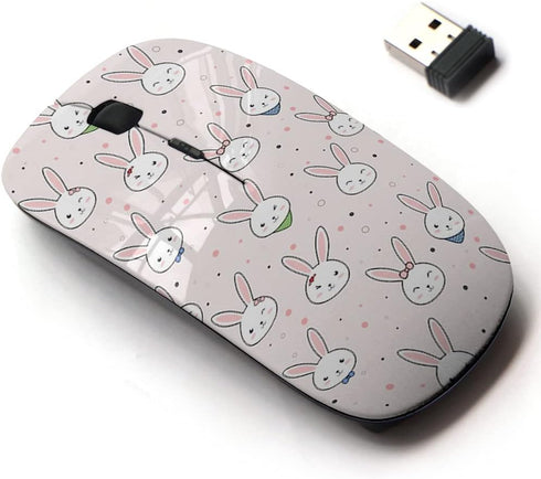 2.4G Wireless Mouse with Cute Pattern Design, Nano Receiver for All Laptops and Desktops