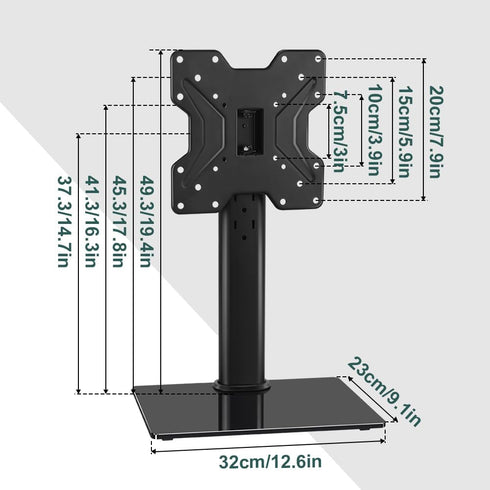 BFTOU 13"43" 4 77lbs Universal TV Stand for TVs Swivel Level Height Adjustable Table Top TV Mount Stand Holds up