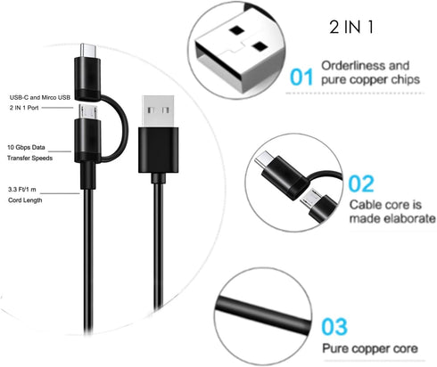 USB Wall Charger Charging Cable Cord for Ortizan Portable Speaker, OontZ Angle 3, Angle 3 Pro, and More