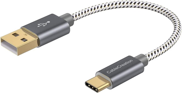 CableCreation 6" USB C Cable - Braided USB Male to USB Male, 3A Fast Charging for Galaxy S23, iPad Pro, Power Bank,