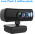 Yunseity 1440P 360 2 Webcam with Microphone, HD USB Computer Web Camera with Rotation, Auto Light Correction Mics