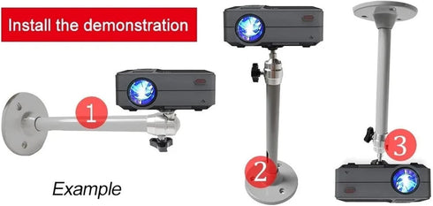 Projector Ceiling Mount, Aluminum Alloy Rotatable Thickened and Shock Resistant Ceiling Wall Projector Mount Stand for Home, Office, Meeting Room and School