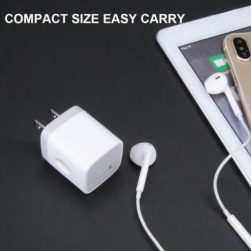 GiGreen Single Port USB Wall Charger 5 Pack, 1A/5V Power Adapter Compatible with iPhone, Samsung, LG, Moto, Pixel