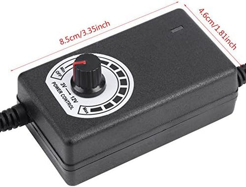 2-line Desktop AC to DC Power Adapter, 3-12V 2A Motor Voltage Stepless Speed Regulator LED Dimmer Switch Controller