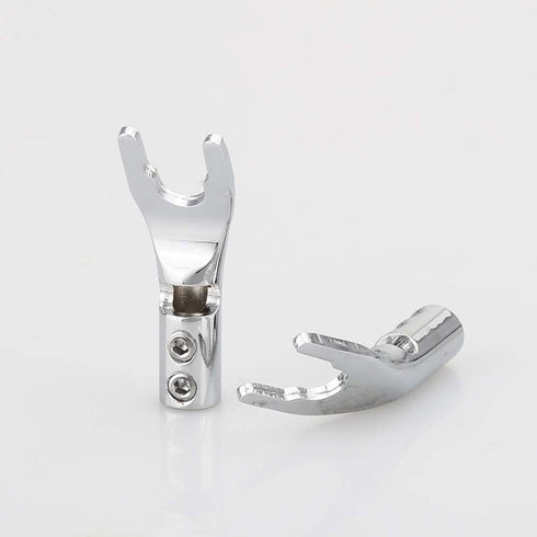 Viborg Pure Copper Speaker Spade Plug, Screw Locking Speaker Wire Connector, Fork Y Spade Lugs with Allen Wrench for