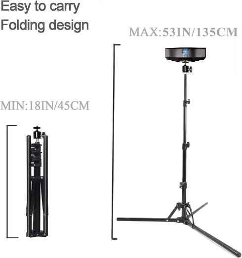 Coret 360 26-60in Mini Projector Stand, Portable Camera Holder with Rotatable Head, Adjustable Height
