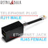 2-Pack RJ11 to RJ45 Adapter, Phone Line to Ethernet for Landline, Fax, DSL Modem Connection (Black, Made in USA)