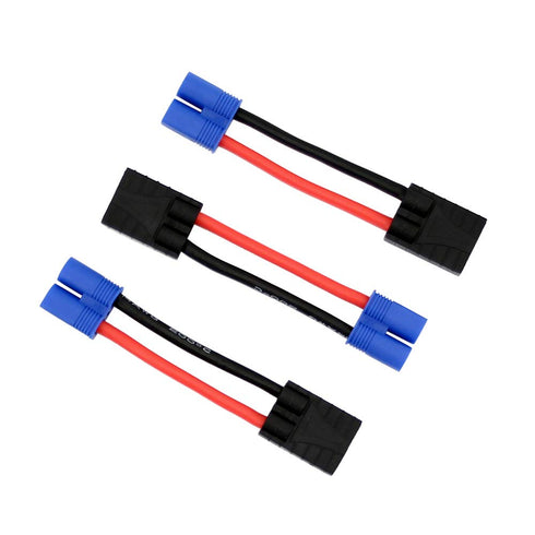 3pcs Compatible with TRX Female to EC3 Male Connector Adapter - 14awg 5cm/2inch Wire (BDHI-07)