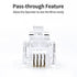 RJ11 6P4C Pass Through Connectors, 25 Pieces Pack, Male Plug for Telephone Line Cable, AV00501