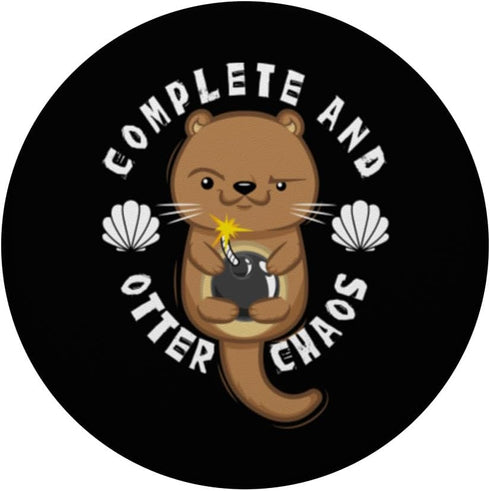 Otter Chaos Funny Cute Aquatic Otters Pun Sea Creature PopSockets Standard PopGrip