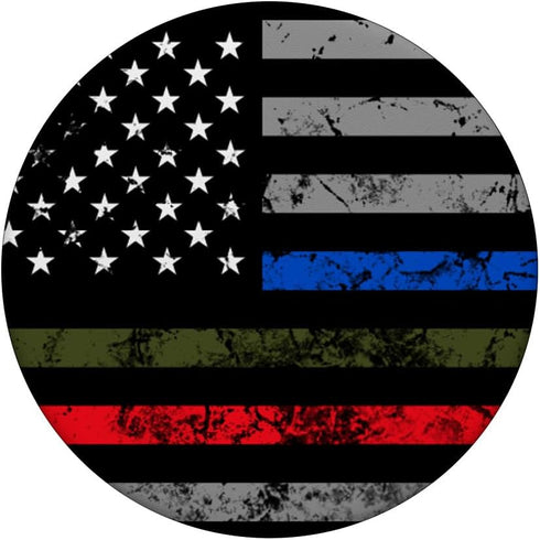 PopSockets Standard PopGrip Thin Red Green Blue Line USA Flag Christmas Gift, Swappable for Phones & Tablets