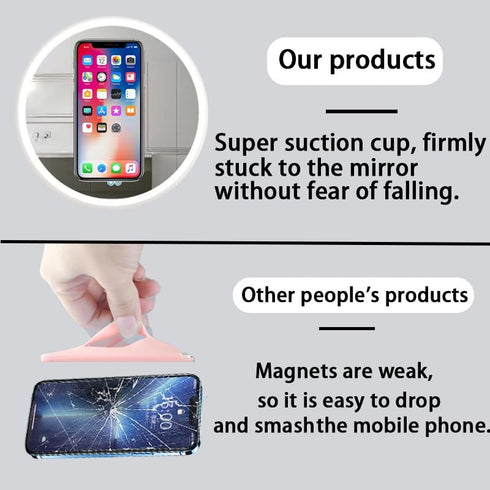 NTidea 2 Magnetic Phone Case Mount with Big Silicone Suction Cup for Mag Safe, Hands-Free Silicon Phone Snap