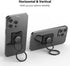 Phone Grip Ring Holder, Wireless Charging Friendly, Foldable & Adjustable Double Metal Stand for iPhone Samsung & Other