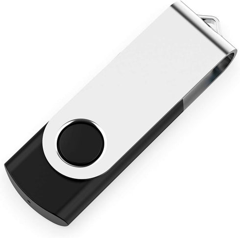 4GB Flash Drive 10 Pack, USB 2.0 Thumb Drives Bulk Swivel Memory Stick for Data Storage, Black