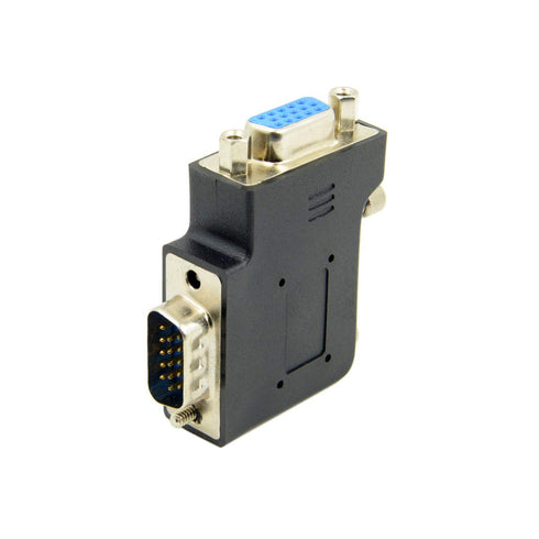 chenyang Vertical Flat Left Angled 90 Degree VGA SVGA Male to Female Extension Adapter, Black