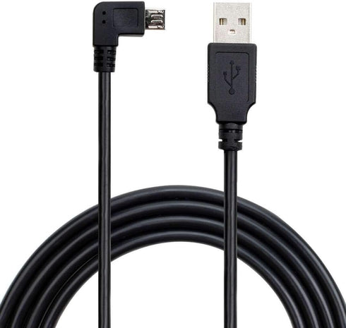 5M 2.0 90 5pc 55 2 USB A to Micro B USB Power Cable Charge Cord Degree Left Angle with Wiring Clips for Garmin Dash Cam