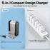 GTRXHIJV 6-in-1 16 15 14 13 12 11 8 7 USB Charging Seat, Multi-Port Hub, Fast Charging Wall Charging Station, Power