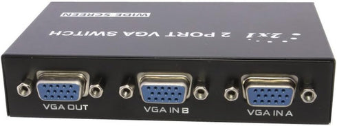2 Port VGA SVGA Monitor Sharing Switch Box, 2 in 1 Out for LCD PC TV Monitor