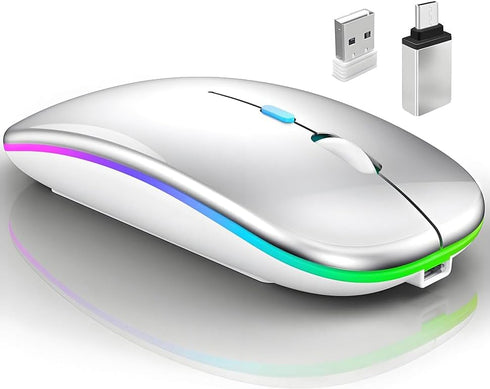 Qullqian Wireless Bluetooth Mouse for MacBook Air/Mac/Pro/Laptop/Computer/PC,Rechargeable Dual Mode Switch Mouse Bluetooth 5.2/3.0
