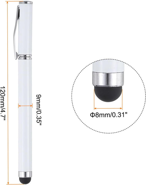 MECCANIXITY 4pcs Ballpoint Pen - 2 in 1 Ink Pen & Fine Point Rubber Stylus for All Touch Screens