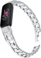 Metal Bands for Fitbit Luxe, Adjustable Stainless Steel Replacement Watch Strap Accessories for Women Men