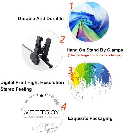 MEETSIOY Paint Splash Party Backdrop - Colorful Abstract Oil Painting Photography Background 5x3ft