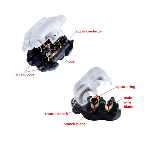 Y3 Compact T Shape 1 Pin Electrical Wire Connectors - Self-Stripping Splice Terminals for Automotive, 15 PCS